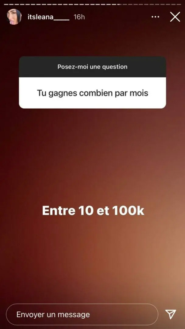 Léana révèle son incroyable salaire © Instagram Léana révèle son incroyable salaire © Instagram