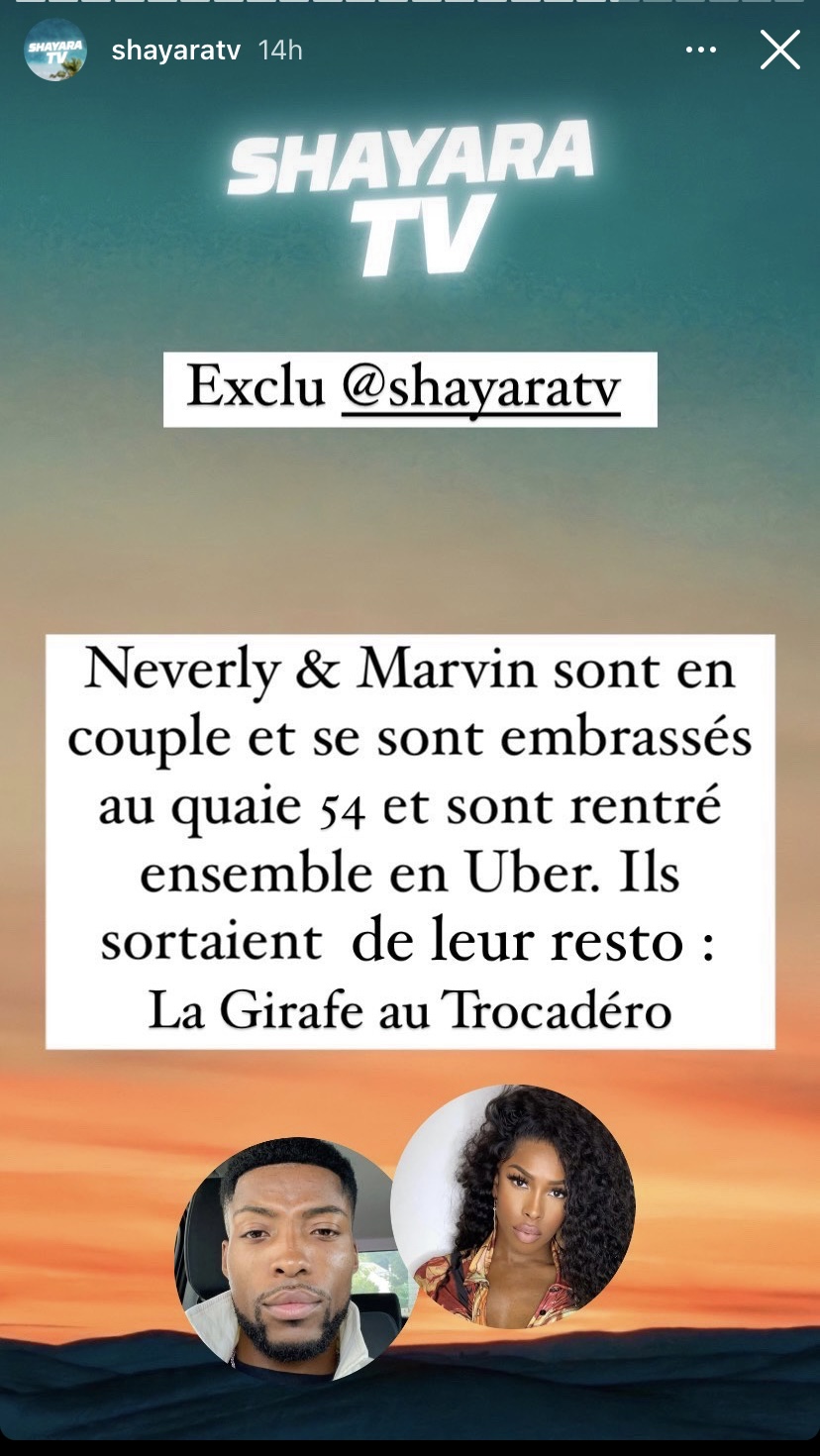 Marvin Anthony en couple avec Neverly @Instagram Marvin Anthony en couple avec Neverly @Instagram