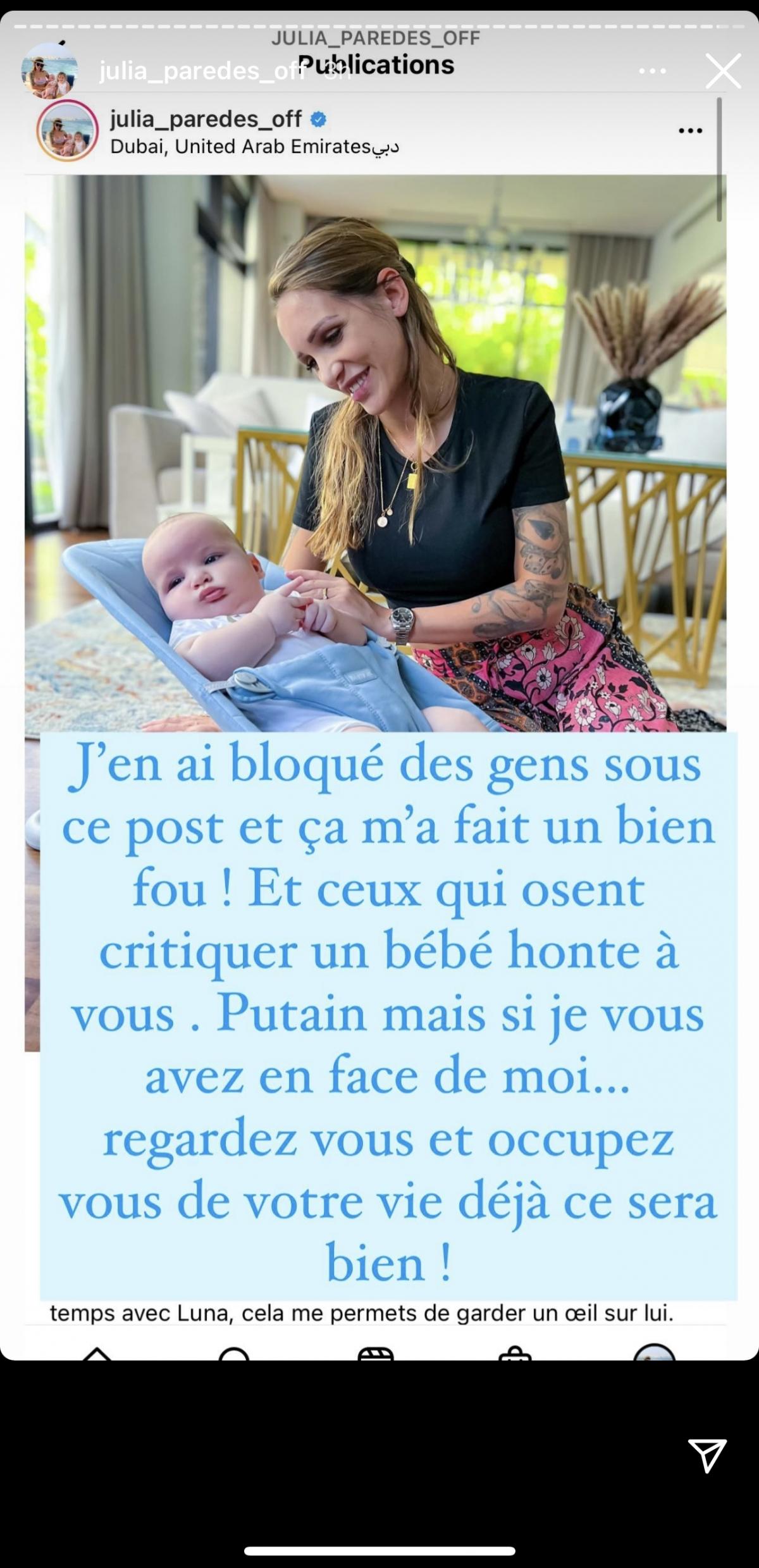 Julia Paredes et ses deux enfants @ Instagram Julia Paredes et ses deux enfants @ Instagram