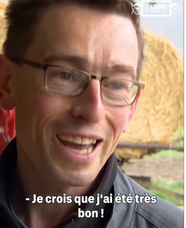 Hervé de L'Amour est dans le Pré, ravi de sa performance @Instagram Hervé de L'Amour est dans le Pré, ravi de sa performance @Instagram