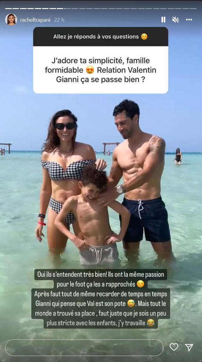 Rachel Legrain-Trapani répond à une question sur l'entente entre Gianni et Valentin @Instagram Rachel Legrain-Trapani répond à une question sur l'entente entre Gianni et Valentin @Instagram