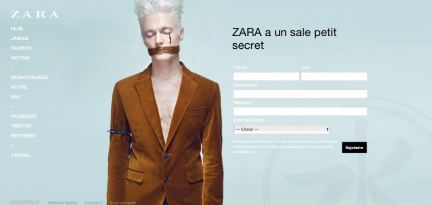 Zara : l'enseigne qui se fait mettre au coin par Greenpeace