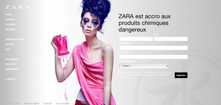 Zara : l'enseigne qui se fait mettre au coin par Greenpeace