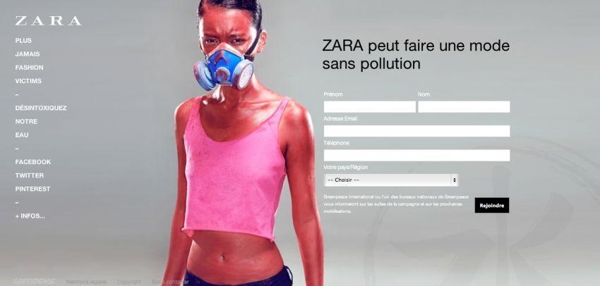 Zara : l'enseigne qui se fait mettre au coin par Greenpeace