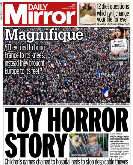 #JeSuisCharlie: Les Unes de la presse Française et étrangère