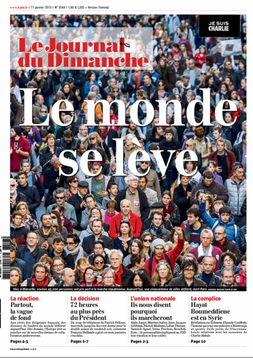 #JeSuisCharlie: Les Unes de la presse Française et étrangère