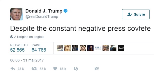 Quand Donald Trump invente le mot "covfefe" et affole Twitter !