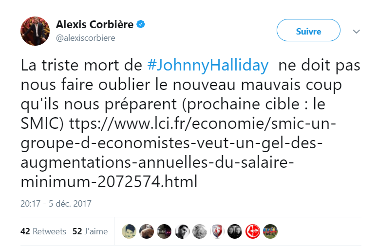 Mort de Johnny Hallyday : "L'hommage" d'Alexis Corbière provoque la colère des internautes