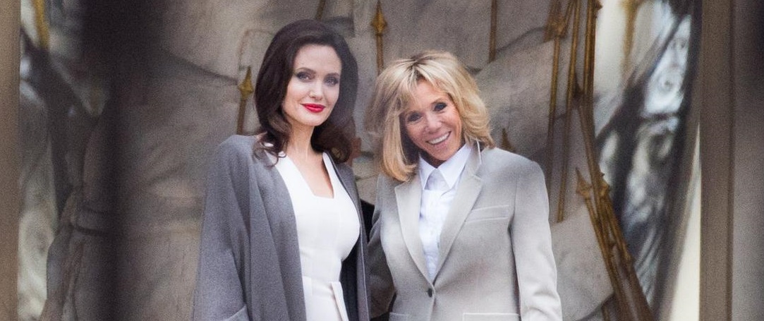 Quand Brigitte Macron reçoit Angelina Jolie à l'Elysée...