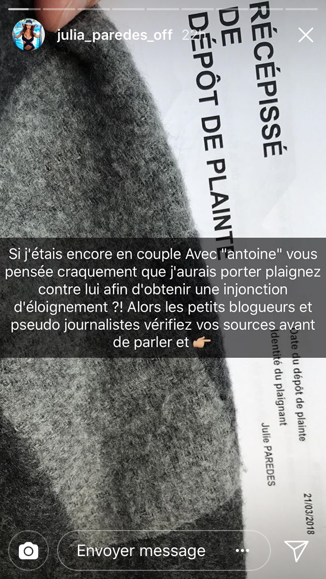 Julia Paredes : "dangereux", "malade mental" ... La candidate porte plainte contre son ex !