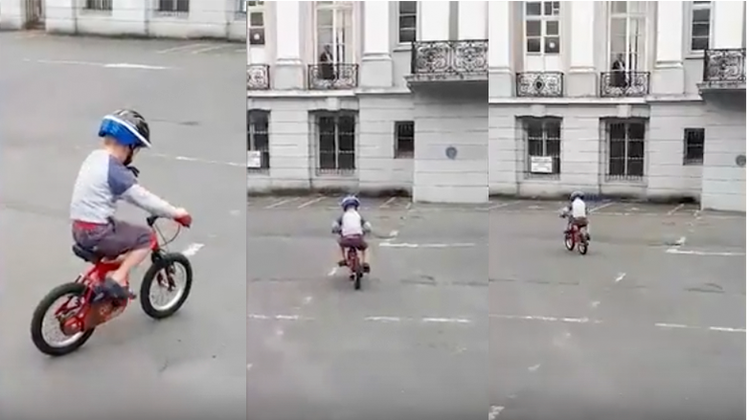 Une maman filme son garçon en train de faire du vélo quand un fantôme apparaît sur la vidéo !