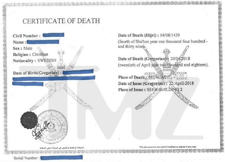 Avicii : Selon son certificat de décès, le DJ ne serait pas mort en 2018