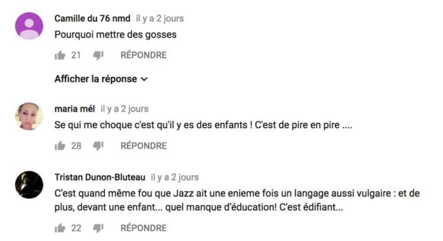  commentaires youtube
