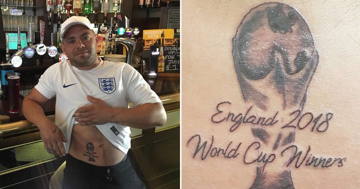 Trop sûrs d'eux, des Anglais se sont faits tatouer le trophée de la Coupe du Monde