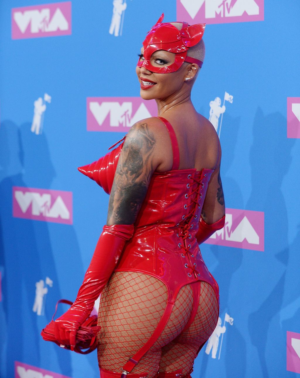 MTV Video Music Awards 2018 : Amber Rose en catwoman diabolique