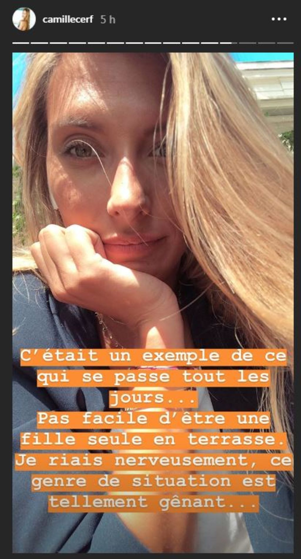 Le coup d'un gueule de Camille Cerf contre un dragueur lourd