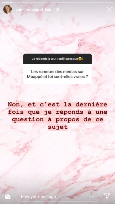 Camille Gottlieb en couple avec Kylian Mbappé ? Elle met les choses au clair !