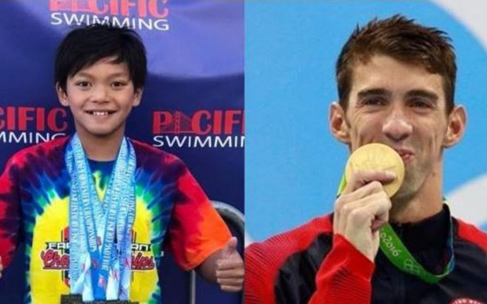 Michael Phelps félicite le petit garçon de 10 ans qui a battu son record