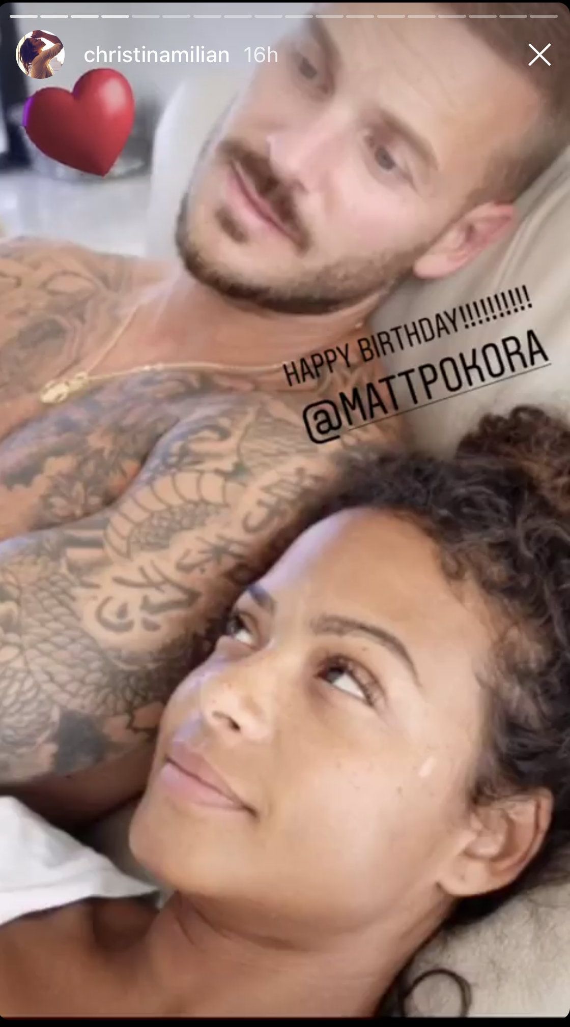 Cliché sous les draps pour Christina Milian et M Pokora