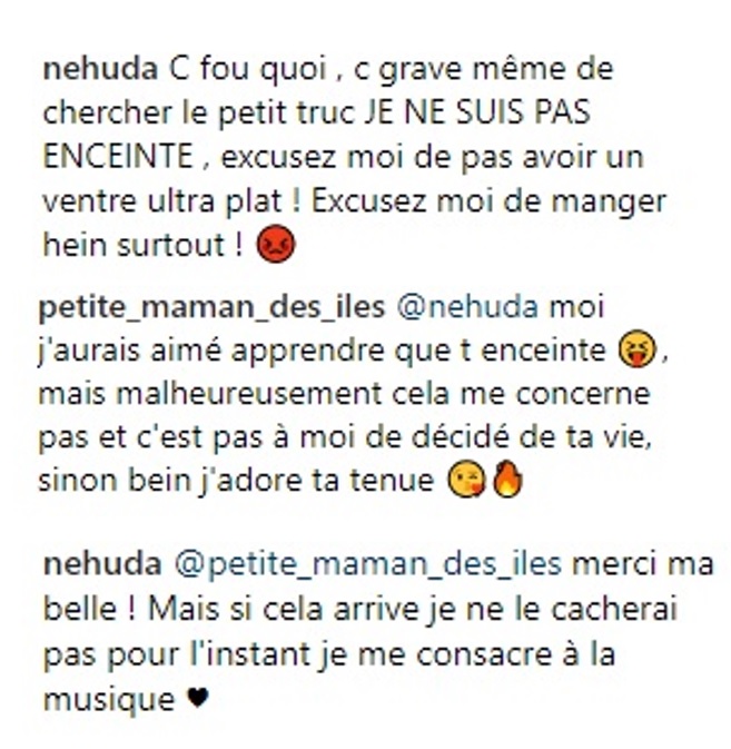 Nehuda enceinte de son deuxième enfant ? Après un cliché qui sème le doute, la candidate répond !