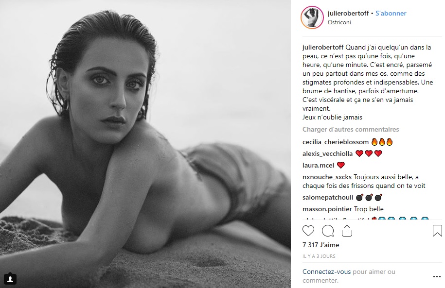 Julie Robert (LVDA3) pose topless : La Toile tombe sous le charme