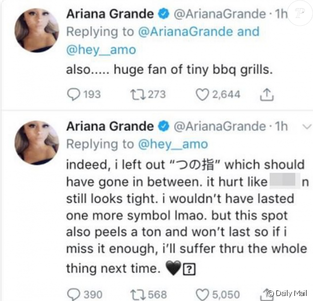 Ariana Grande moquée par les internautes pour son nouveau tatouage loupé
