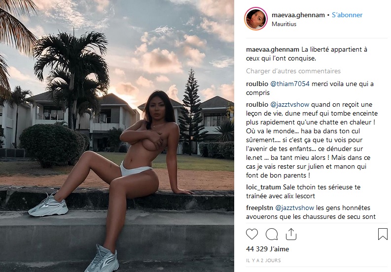 Maeva Ghennam fait monter la température et pose topless