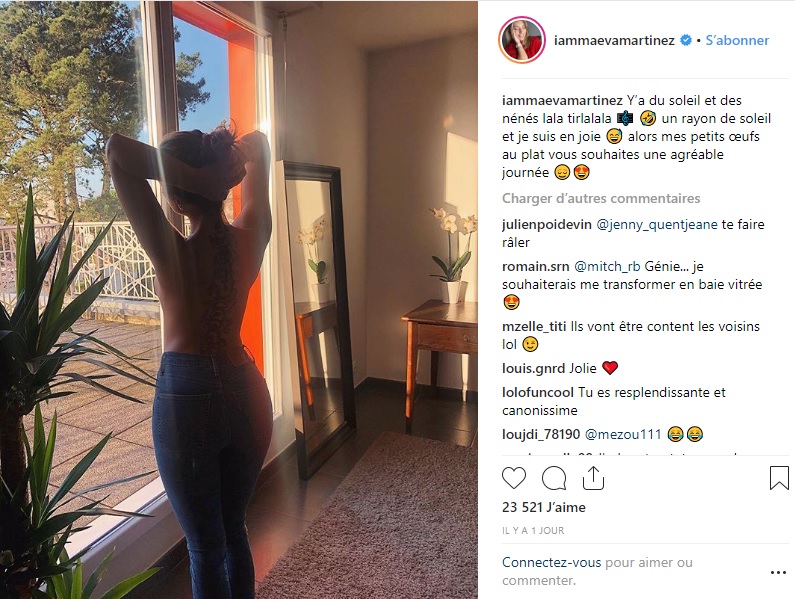 Maëva Martinez régale ses fans et pose topless