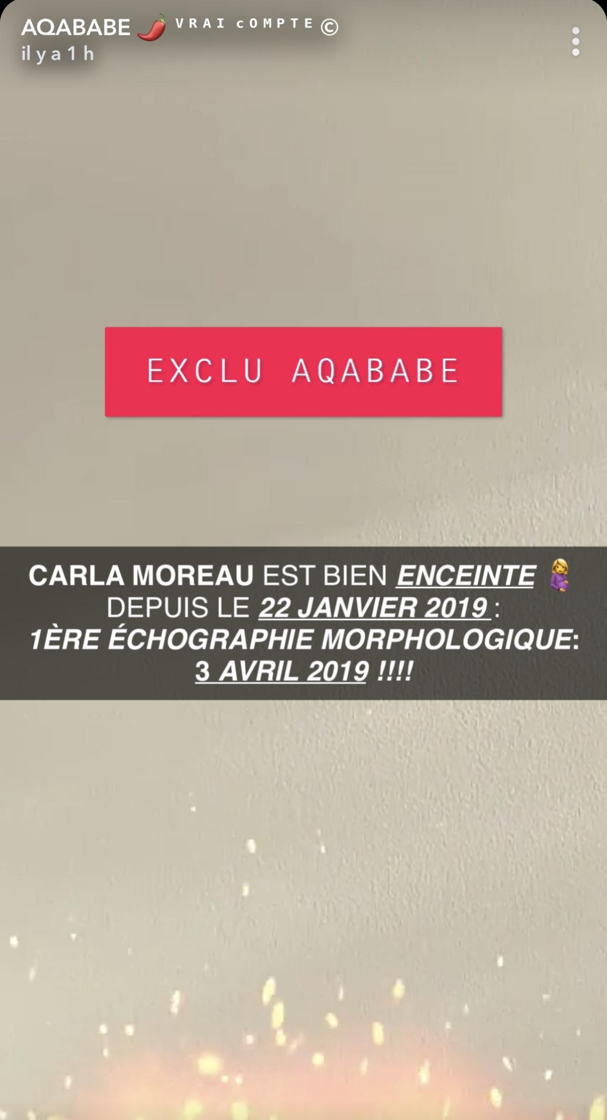 Carla Moreau enceinte ? Aqababe fait de nouvelles révélations !