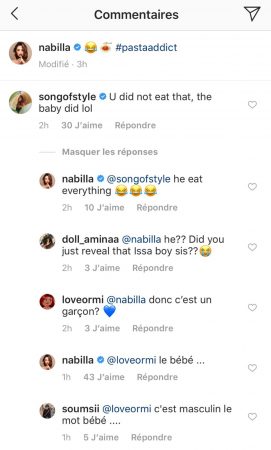 Nabilla vient-elle de révéler le sexe de son bébé sur Instagram ?