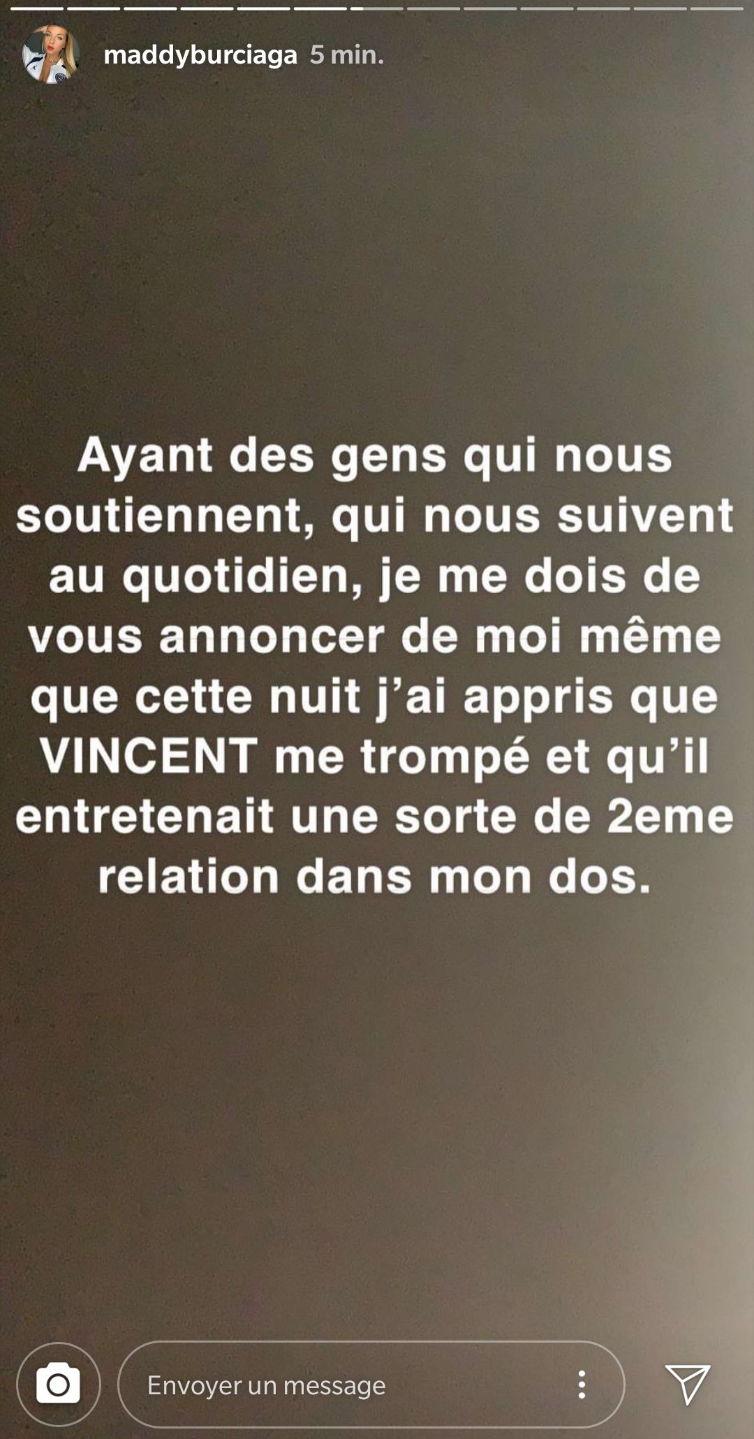 Maddy Burciaga annonce sa rupture avec Vincent Queijo : "Vincent m'a trompée"