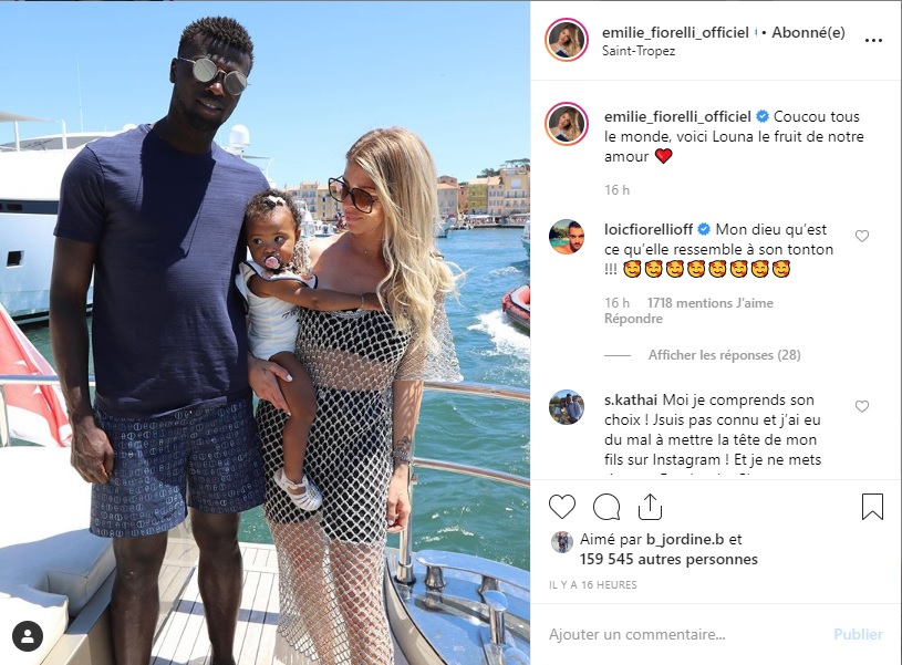 Emilie Fiorelli & M'Baye Niang dévoilent pour la première fois le visage de leur fille Louna