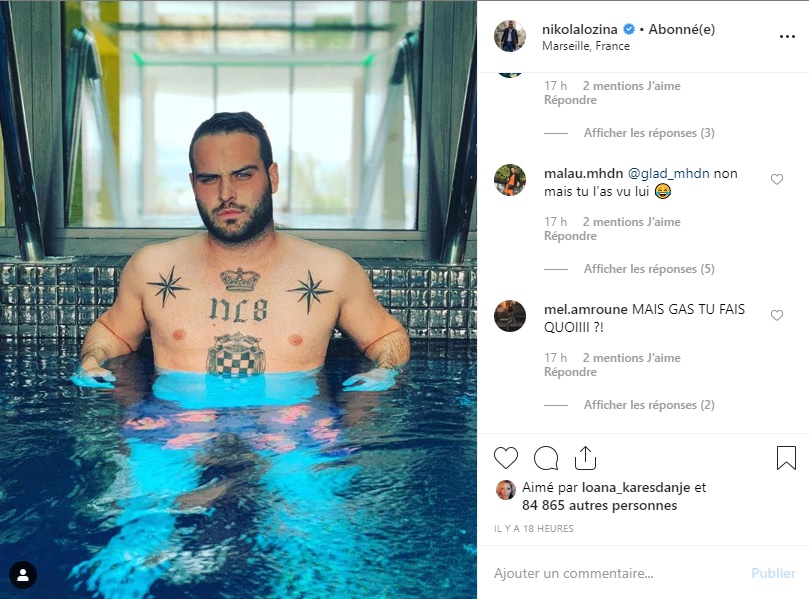 Nikola Lozina affiche ses nouveaux tatouages et divise la Toile