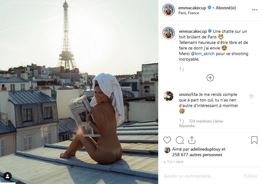 Emma CakeCup nue sur les toits de Paris