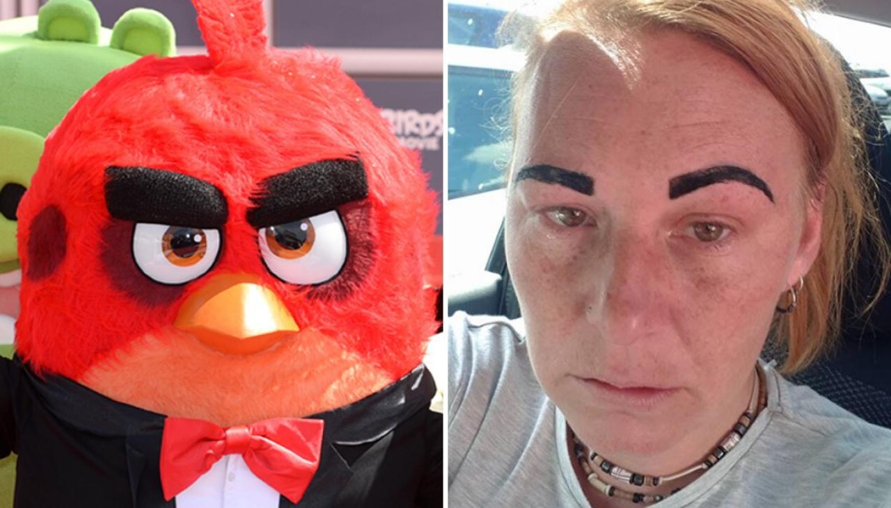 Son esthéticienne se rate, elle ressort avec les sourcils d’Angry Birds