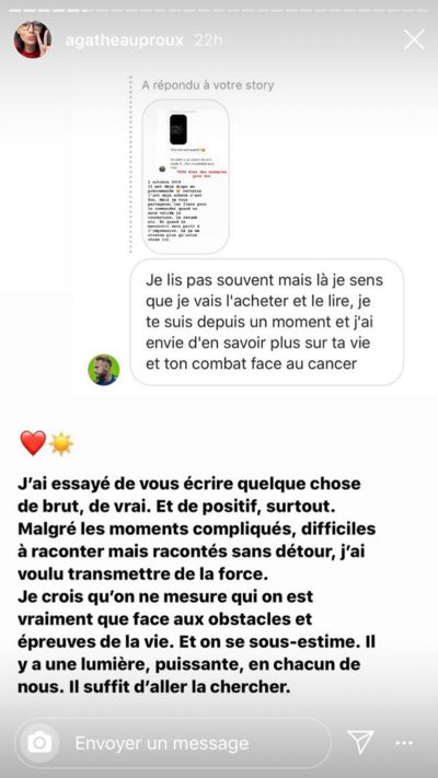 Agathe Auproux a décidé de raconter sa bataille contre le cancer dans un livre