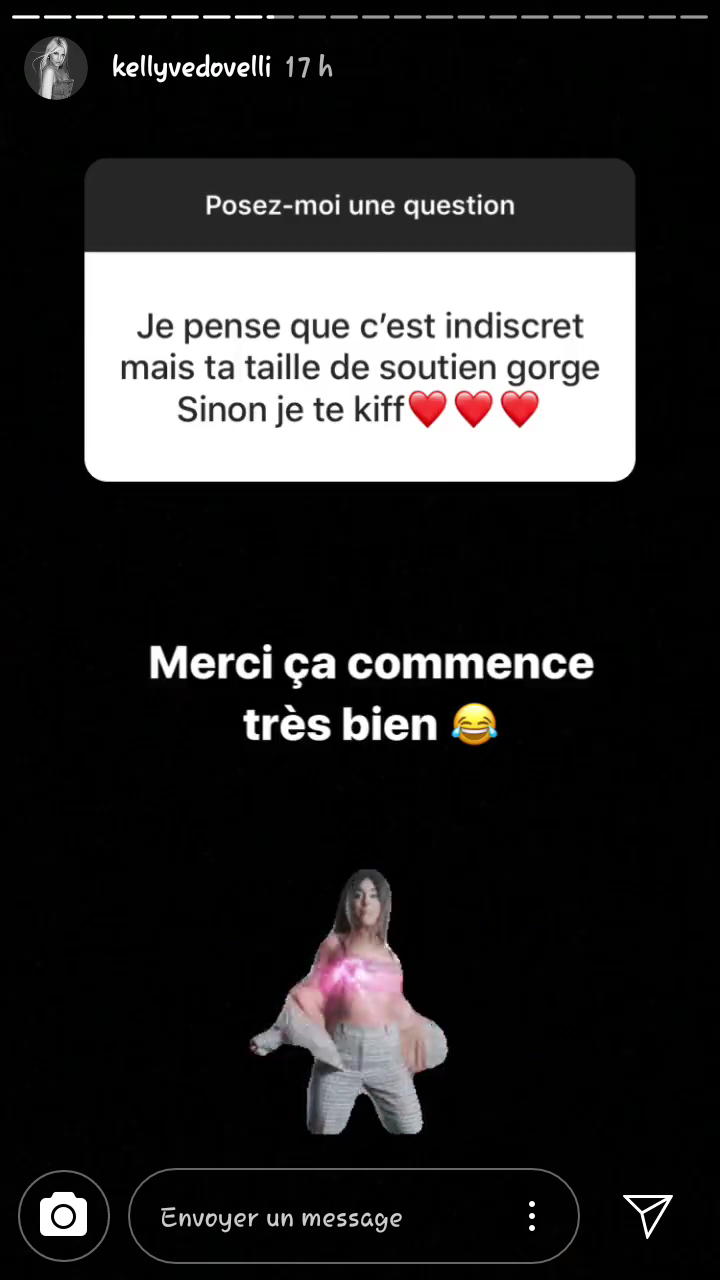 Kelly Vedovelli affiche ses abonnés un peu trop intrusifs