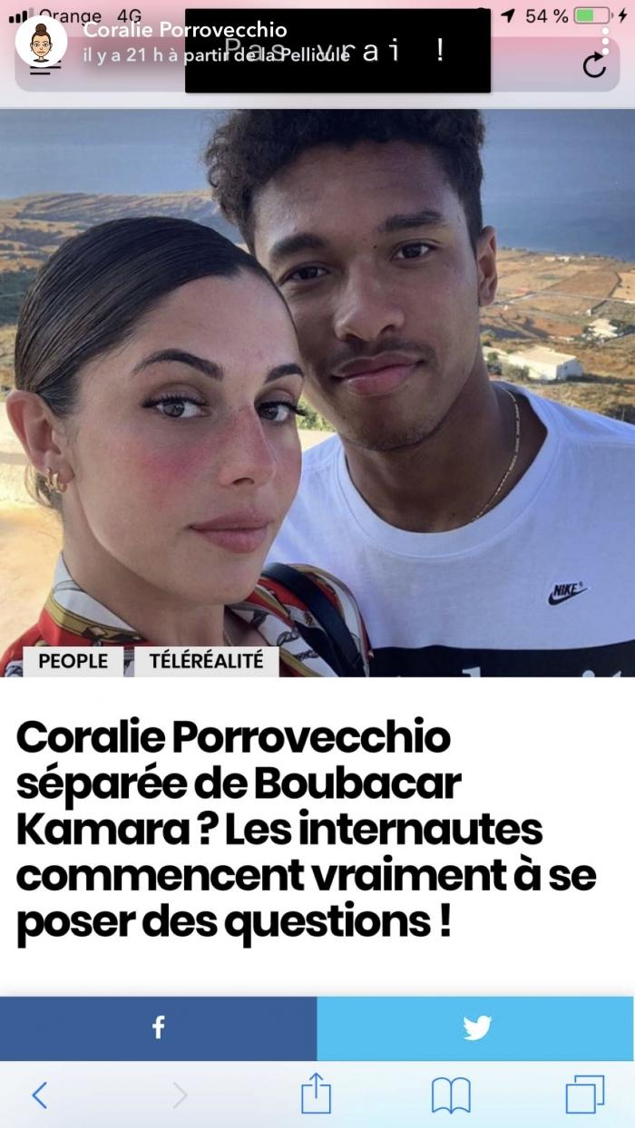 Coralie Porrovecchio toujours en couple avec Boubacar Kamara ? Elle répond à la question