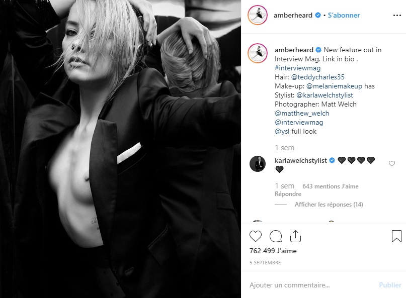 Amber Heard se dévoile téton apparent sur Instagram : la polémique enfle !