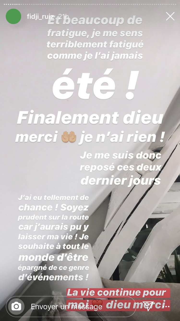 Fidji Ruiz (LBDC2) revient pour la première fois sur son accident de voiture