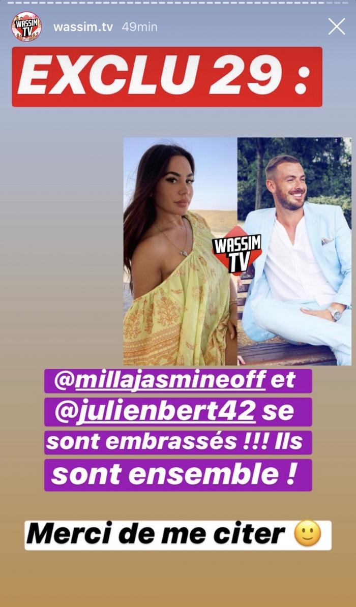 Milla Jasmine de nouveau en coupe avec Julien Bert dans LPDLA3 ?