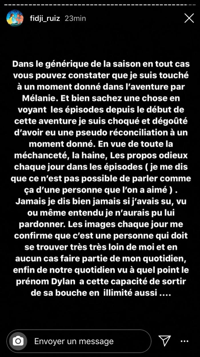 Fidji Ruiz regrette sa réconciliation avec Mélanie Dédigama dans LBDC2
