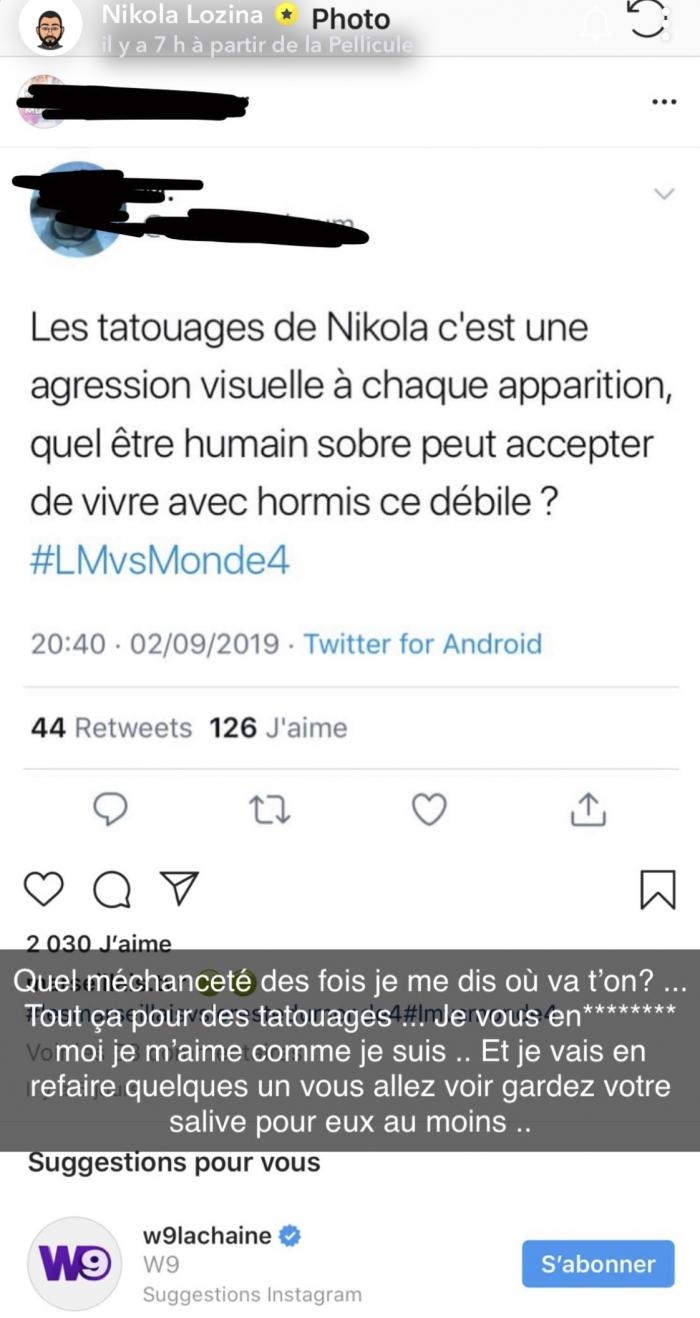 Nikola Lozina (LMvsMonde4) répond aux critiques sur ses tatouages