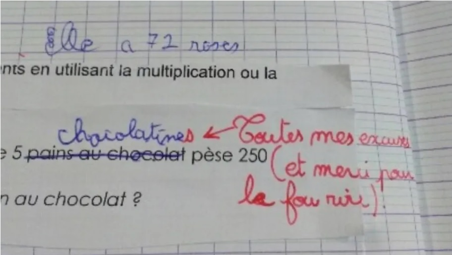 Chocolatine : Quand un élève de CM2 corrige sa maîtresse !