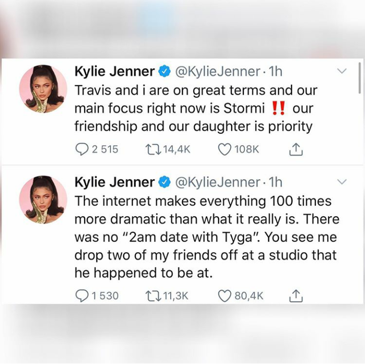 Kylie Jenner s'exprime pour la première fois sur sa rupture avec Travis Scott