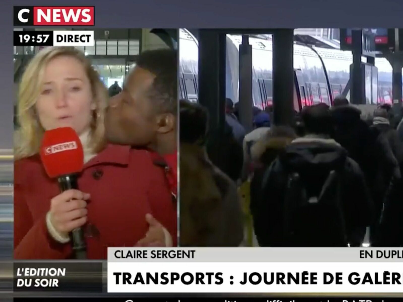CNews : Embrassée de force en plein direct, une journaliste réagit