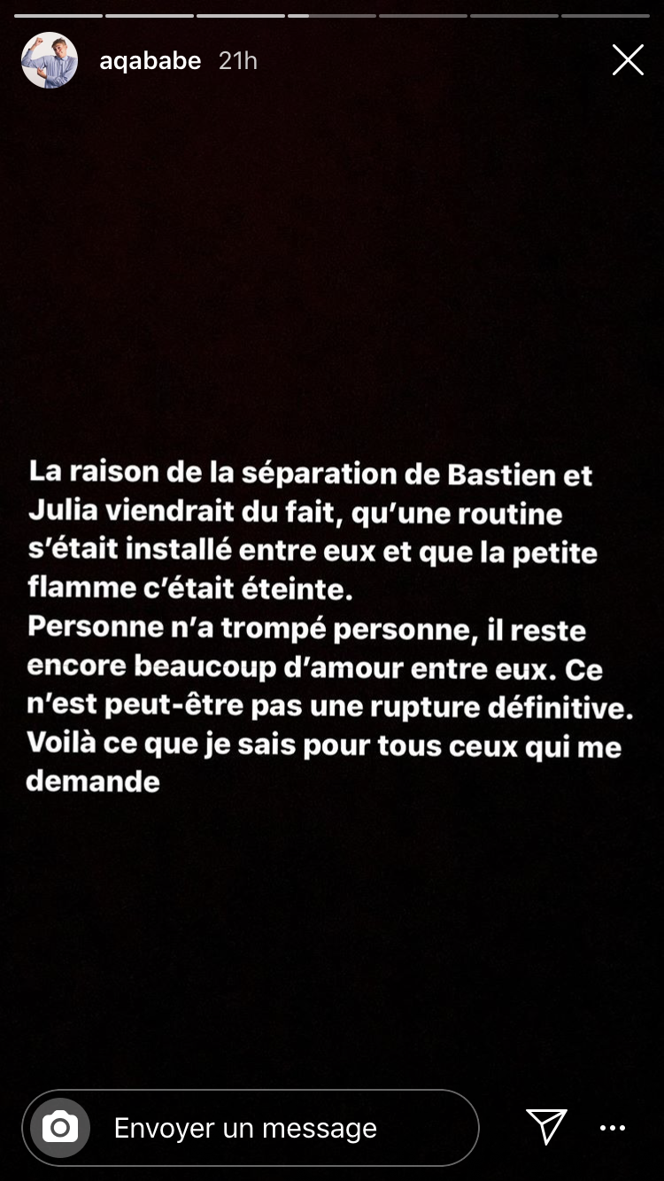 Julia Morgante et Bastien Muñez c'est fini ! Les raisons de leur rupture dévoilées