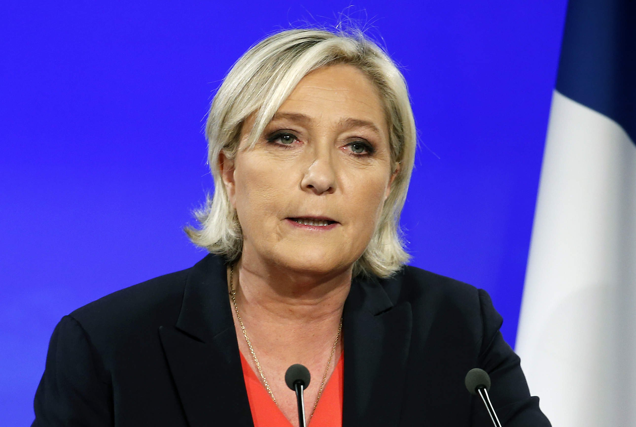  Marine Le Pen lors d'un discours @AFP
