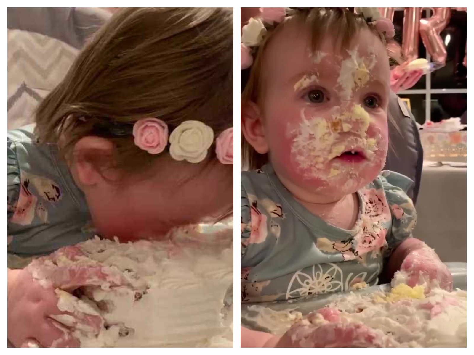 Cette fillette a une drôle de façon de manger un gâteau