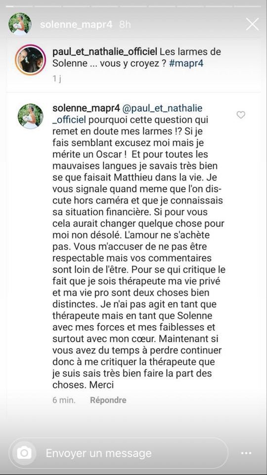 Solenne (Mariés au premier regard 4) accusée d'être fausse : elle répond et c'est violent !